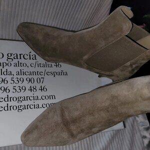 Pedro Garcia Spain Amara BeigeSuede Ankle Boot KittenHeel Bootie Sz EU38.5/US8.5